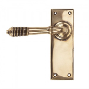 Reeded Lever Door Handle on Various Backplates